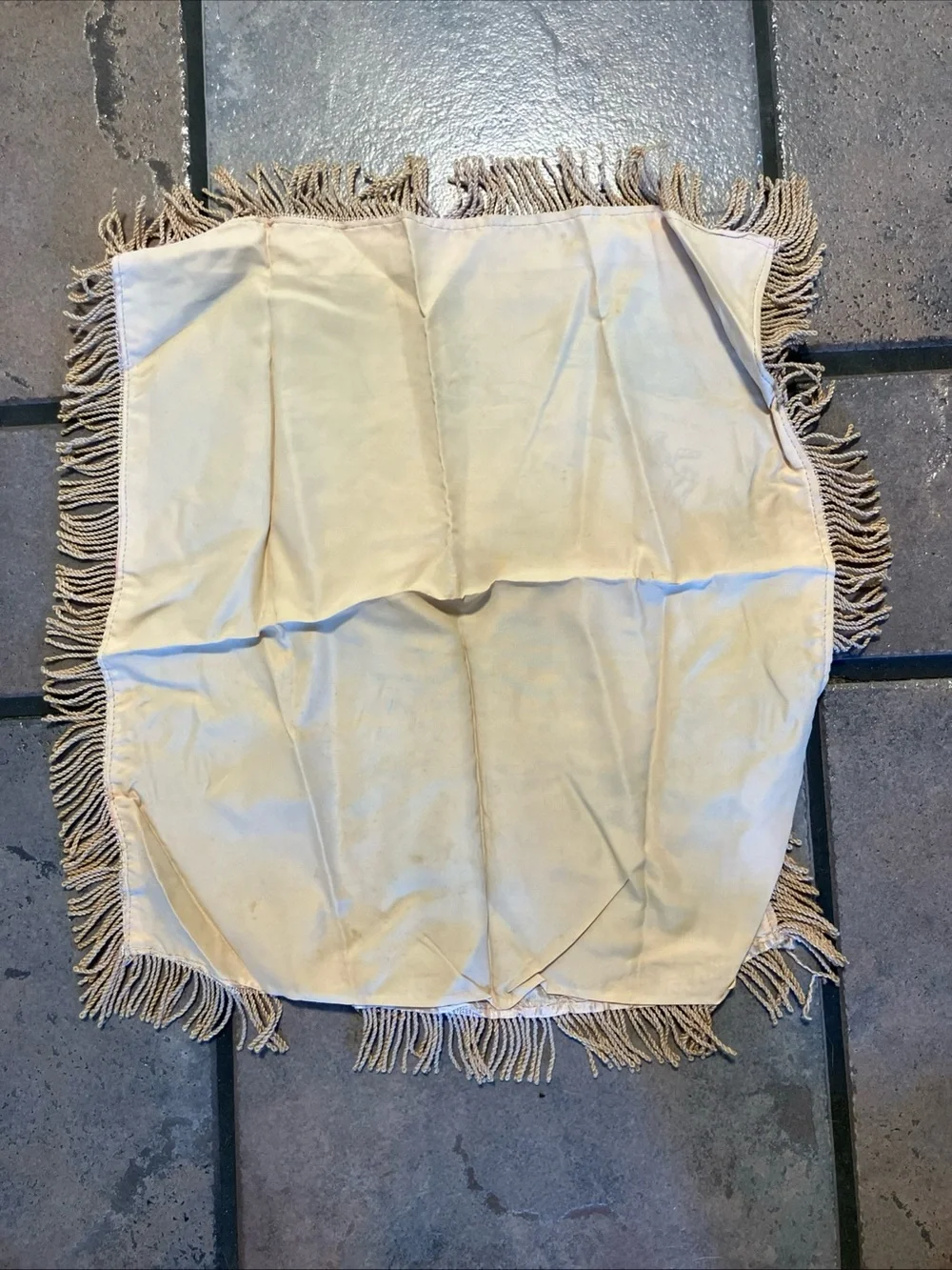 Vintage Plymouth Souvenir Fringe pillow case- Pink, Blue, Cream